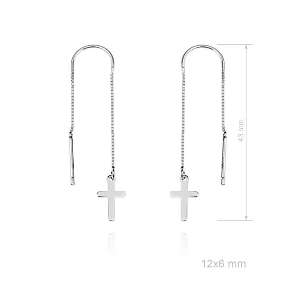 Pendientes de plata cruz